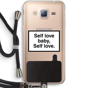 CaseCompany Self love: Samsung Galaxy J3 (2016) Transparant Hoesje met koord