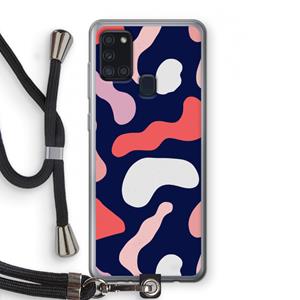 CaseCompany Memphis Shapes Pink: Samsung Galaxy A21s Transparant Hoesje met koord