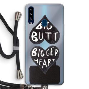 CaseCompany Big butt bigger heart: Samsung Galaxy A20s Transparant Hoesje met koord