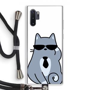 CaseCompany Cool cat: Samsung Galaxy Note 10 Plus Transparant Hoesje met koord