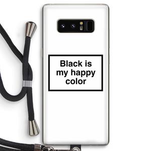 CaseCompany Black is my happy color: Samsung Galaxy Note 8 Transparant Hoesje met koord