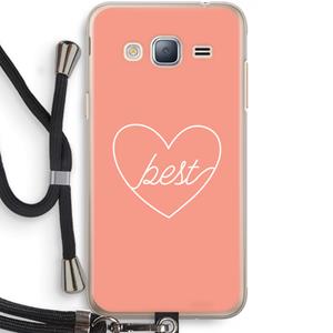 CaseCompany Best heart: Samsung Galaxy J3 (2016) Transparant Hoesje met koord