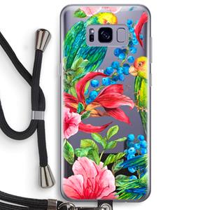 CaseCompany Papegaaien: Samsung Galaxy S8 Plus Transparant Hoesje met koord