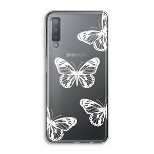CaseCompany White butterfly: Samsung Galaxy A7 (2018) Transparant Hoesje