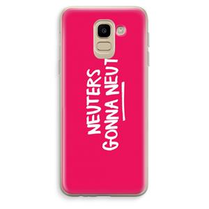 CaseCompany Neuters (roze): Samsung Galaxy J6 (2018) Transparant Hoesje