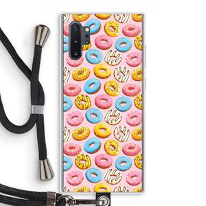 CaseCompany Pink donuts: Samsung Galaxy Note 10 Plus Transparant Hoesje met koord