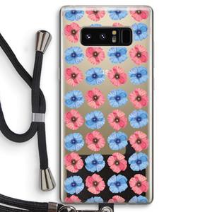 CaseCompany Klaproosjes: Samsung Galaxy Note 8 Transparant Hoesje met koord