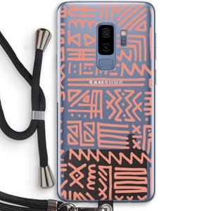 CaseCompany Marrakech Pink: Samsung Galaxy S9 Plus Transparant Hoesje met koord