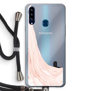 CaseCompany Peach bath: Samsung Galaxy A20s Transparant Hoesje met koord