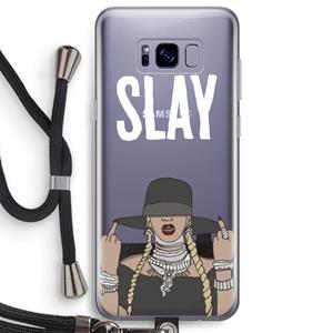 CaseCompany Slay All Day: Samsung Galaxy S8 Plus Transparant Hoesje met koord