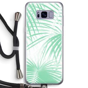 CaseCompany Palmbladeren: Samsung Galaxy S8 Plus Transparant Hoesje met koord