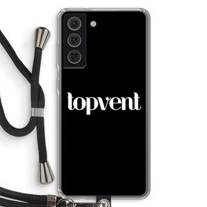 CaseCompany Topvent Zwart: Samsung Galaxy S21 FE Transparant Hoesje met koord