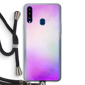 CaseCompany Clouds pastel: Samsung Galaxy A20s Transparant Hoesje met koord