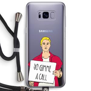CaseCompany Gimme a call: Samsung Galaxy S8 Plus Transparant Hoesje met koord