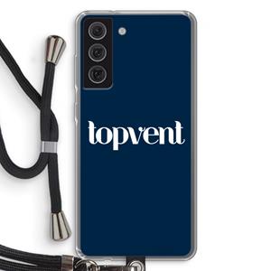 CaseCompany Topvent Navy: Samsung Galaxy S21 FE Transparant Hoesje met koord