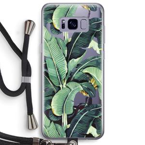 CaseCompany Bananenbladeren: Samsung Galaxy S8 Plus Transparant Hoesje met koord