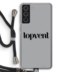 CaseCompany Topvent Grijs Zwart: Samsung Galaxy S21 FE Transparant Hoesje met koord