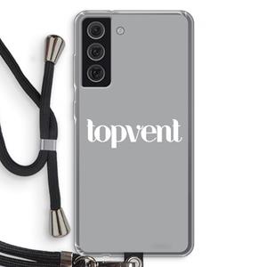 CaseCompany Topvent Grijs Wit: Samsung Galaxy S21 FE Transparant Hoesje met koord