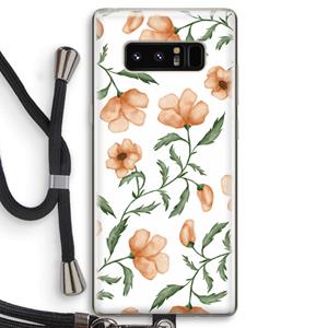 CaseCompany Peachy flowers: Samsung Galaxy Note 8 Transparant Hoesje met koord