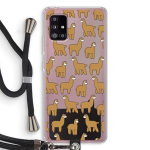 CaseCompany Alpacas: Samsung Galaxy A51 5G Transparant Hoesje met koord
