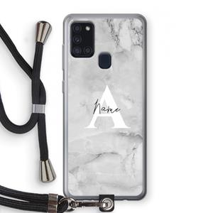 CaseCompany Ivory Marble: Samsung Galaxy A21s Transparant Hoesje met koord