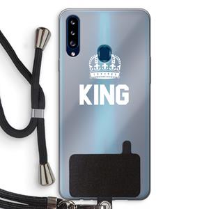 CaseCompany King zwart: Samsung Galaxy A20s Transparant Hoesje met koord