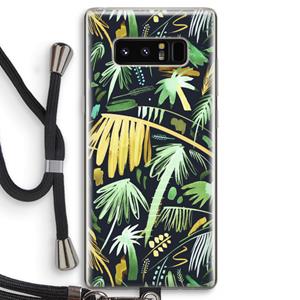 CaseCompany Tropical Palms Dark: Samsung Galaxy Note 8 Transparant Hoesje met koord