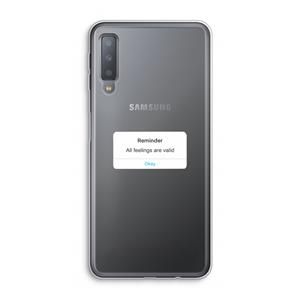 CaseCompany Reminder: Samsung Galaxy A7 (2018) Transparant Hoesje