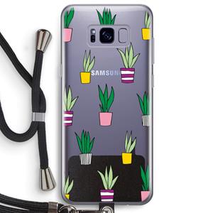 CaseCompany Sanseveria: Samsung Galaxy S8 Plus Transparant Hoesje met koord