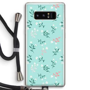 CaseCompany Small white flowers: Samsung Galaxy Note 8 Transparant Hoesje met koord