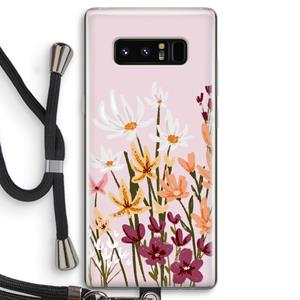 CaseCompany Painted wildflowers: Samsung Galaxy Note 8 Transparant Hoesje met koord