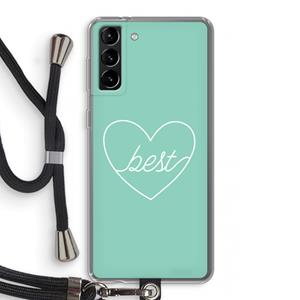 CaseCompany Best heart pastel: Samsung Galaxy S21 Plus Transparant Hoesje met koord