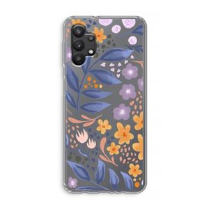 CaseCompany Flowers with blue leaves: Samsung Galaxy A32 5G Transparant Hoesje