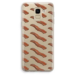 CaseCompany Bacon to my eggs #2: Samsung Galaxy J6 (2018) Transparant Hoesje