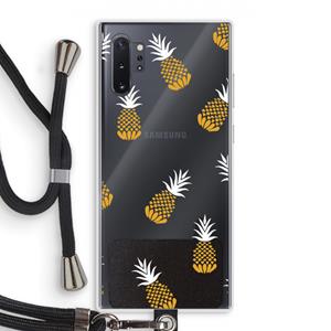 CaseCompany Ananasjes: Samsung Galaxy Note 10 Plus Transparant Hoesje met koord