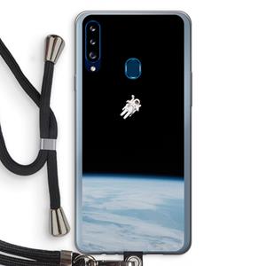 CaseCompany Alone in Space: Samsung Galaxy A20s Transparant Hoesje met koord