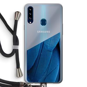 CaseCompany Pauw: Samsung Galaxy A20s Transparant Hoesje met koord