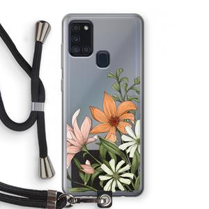 CaseCompany Floral bouquet: Samsung Galaxy A21s Transparant Hoesje met koord