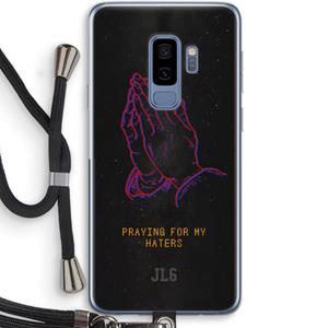 CaseCompany Praying For My Haters: Samsung Galaxy S9 Plus Transparant Hoesje met koord