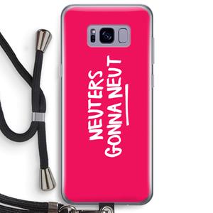 CaseCompany Neuters (roze): Samsung Galaxy S8 Plus Transparant Hoesje met koord