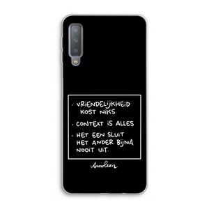 CaseCompany Mijn Motto's: Samsung Galaxy A7 (2018) Transparant Hoesje