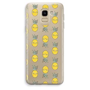 CaseCompany Ananas: Samsung Galaxy J6 (2018) Transparant Hoesje
