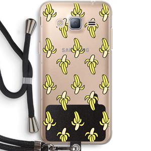 CaseCompany Bananas: Samsung Galaxy J3 (2016) Transparant Hoesje met koord
