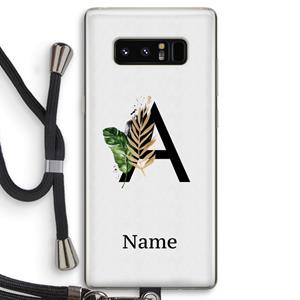 CaseCompany Charcoal Flora: Samsung Galaxy Note 8 Transparant Hoesje met koord