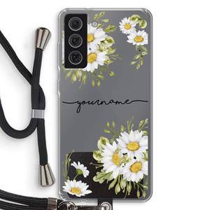 CaseCompany Daisies: Samsung Galaxy S21 FE Transparant Hoesje met koord