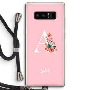 CaseCompany Pink Bouquet: Samsung Galaxy Note 8 Transparant Hoesje met koord