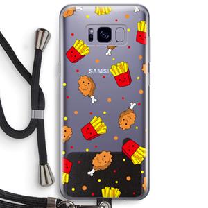 CaseCompany Chicken 'n Fries: Samsung Galaxy S8 Plus Transparant Hoesje met koord