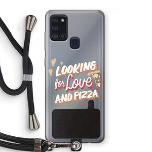 CaseCompany Pizza is the answer: Samsung Galaxy A21s Transparant Hoesje met koord