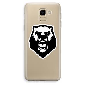 CaseCompany Angry Bear (white): Samsung Galaxy J6 (2018) Transparant Hoesje