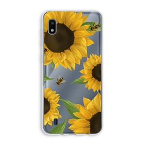 CaseCompany Sunflower and bees: Samsung Galaxy A10 Transparant Hoesje